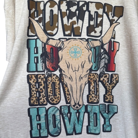 Howdy Graphic Relaxed Tee Shirt Dress Sz L - Picture 3 of 6